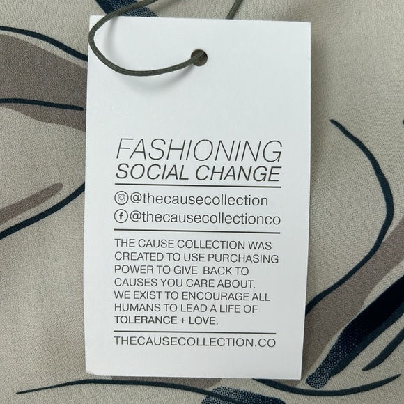 The Cause Collection Silk Sleeveless Mini Dress Ivory Abstract Bird Print size S - Picture 6 of 11